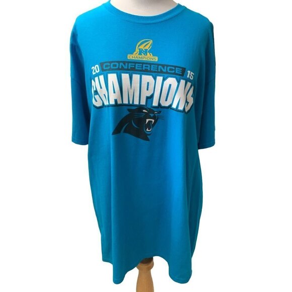 GILDAN LADIES SS CAROLINA PANTHERS 2015 CONFERENCE CHAMPIONS TEE TSHIRT NWOT XL - Picture 5 of 7
